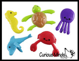 LAST CHANCE - LIMITED STOCK - SALE  - Tiny Sea Creature Bendable Fidget Toys - Cute Mini Ocean Animal Figurines - Party Favors, Prizes, Egg Fillers Octopus Turtle Crab Seahorse Dolphin