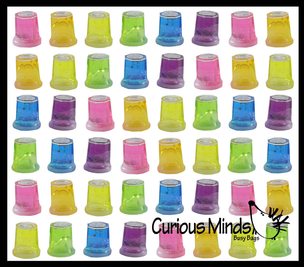 Mini Glitter Slime Containers - Bulk Party Favors - Putty
