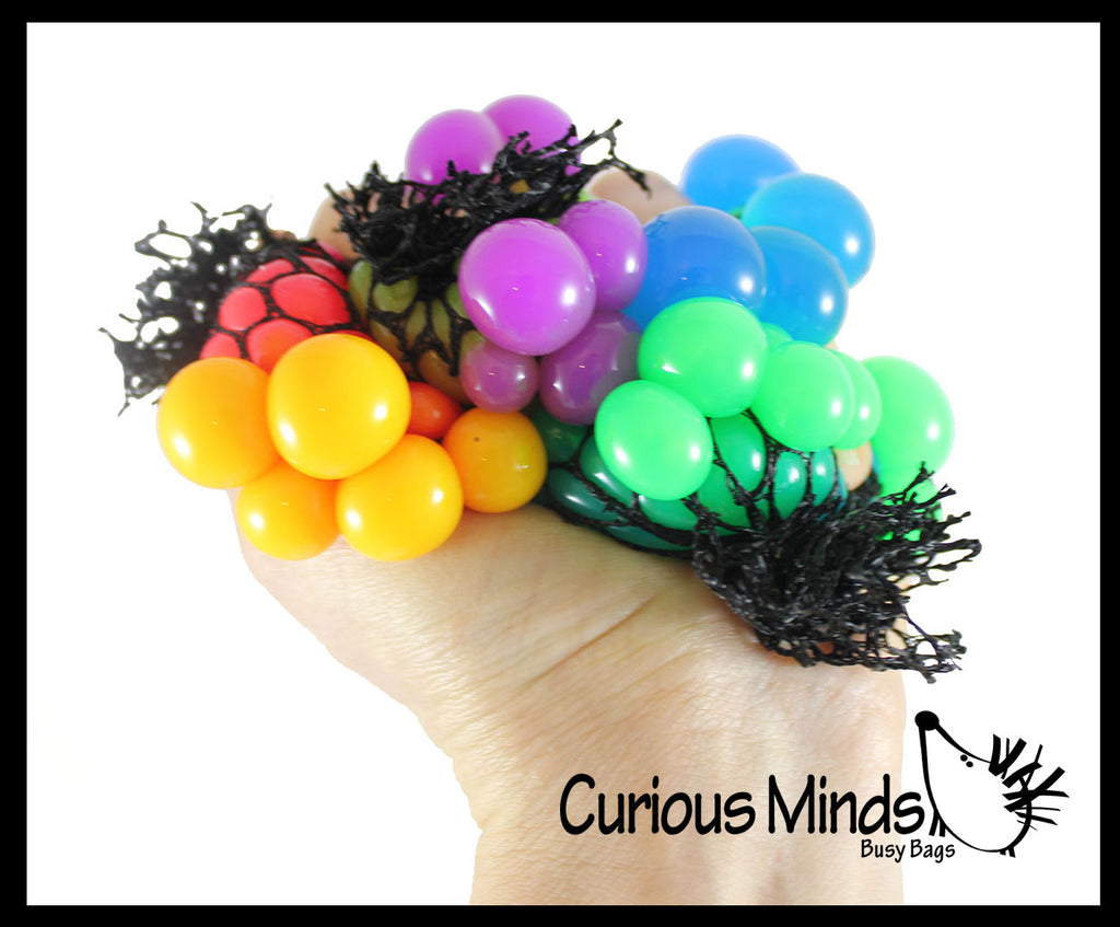 Tiny Mesh Ball - Squishy Fidget Ball with Web Netting - Stress Ball Color Changing Blobs