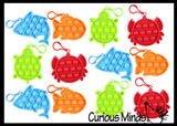 LAST CHANCE - LIMITED STOCK  - SALE Small Cute Ocean Animal on Clips Theme Bubble Pop Game - Silicone Push Poke Bubble Wrap Fidget Toy - Press Bubbles to Pop the Bubbles Down Then Flip it over and Do it Again - Bubble Popper Sensory Stress Toy