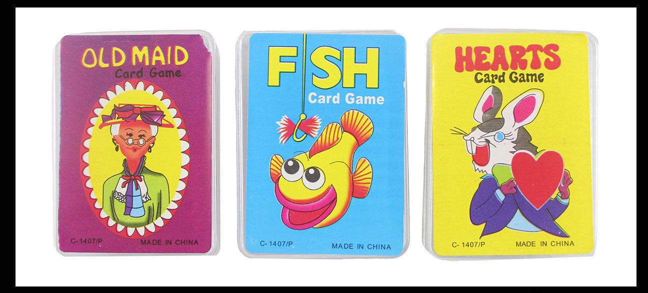 Mini Children's Card Games - Fun Kid's Card Game - Go Fish, Hearts, Old Maid Bulk - Set of 12 Games (1 Dozen)
