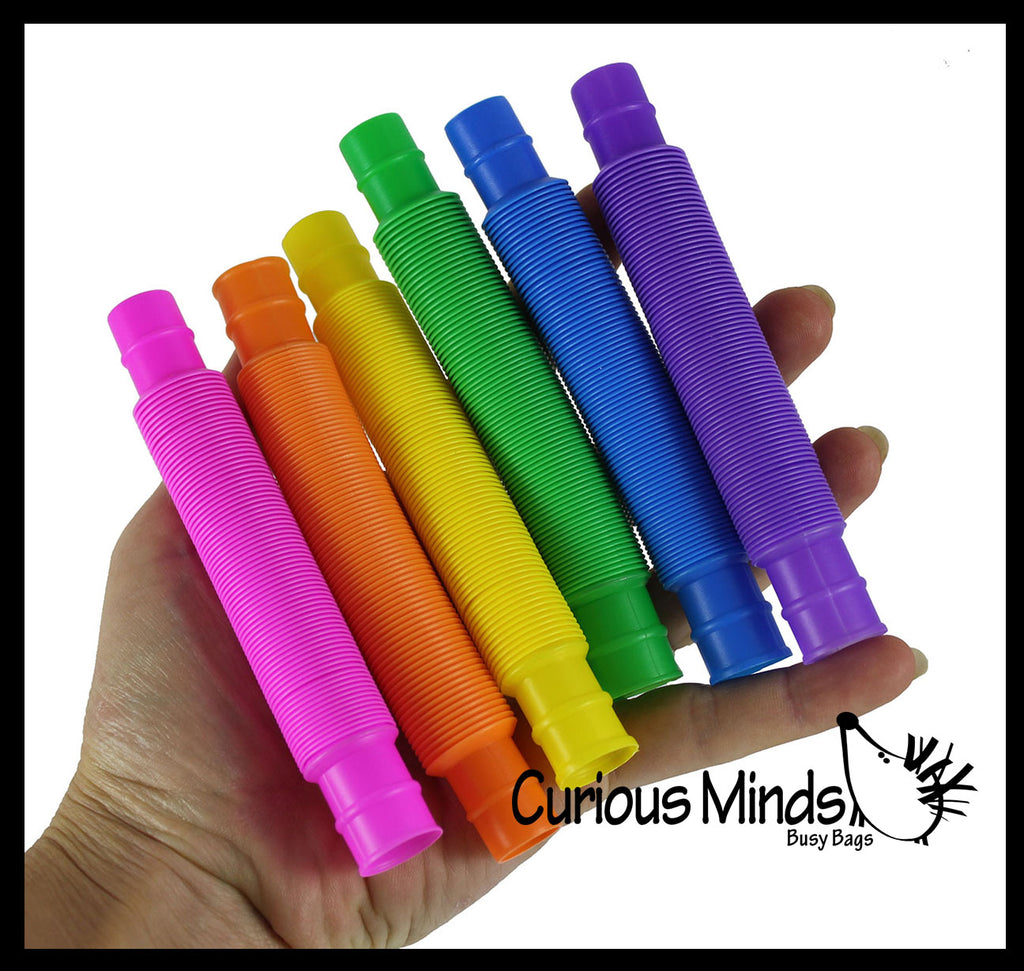 LAST CHANCE - LIMITED STOCK - Small Pull and Pop Fidget Snap Expanding Flexible Accordion Tube Toy - Free Play - Open Ended Fidget Toy