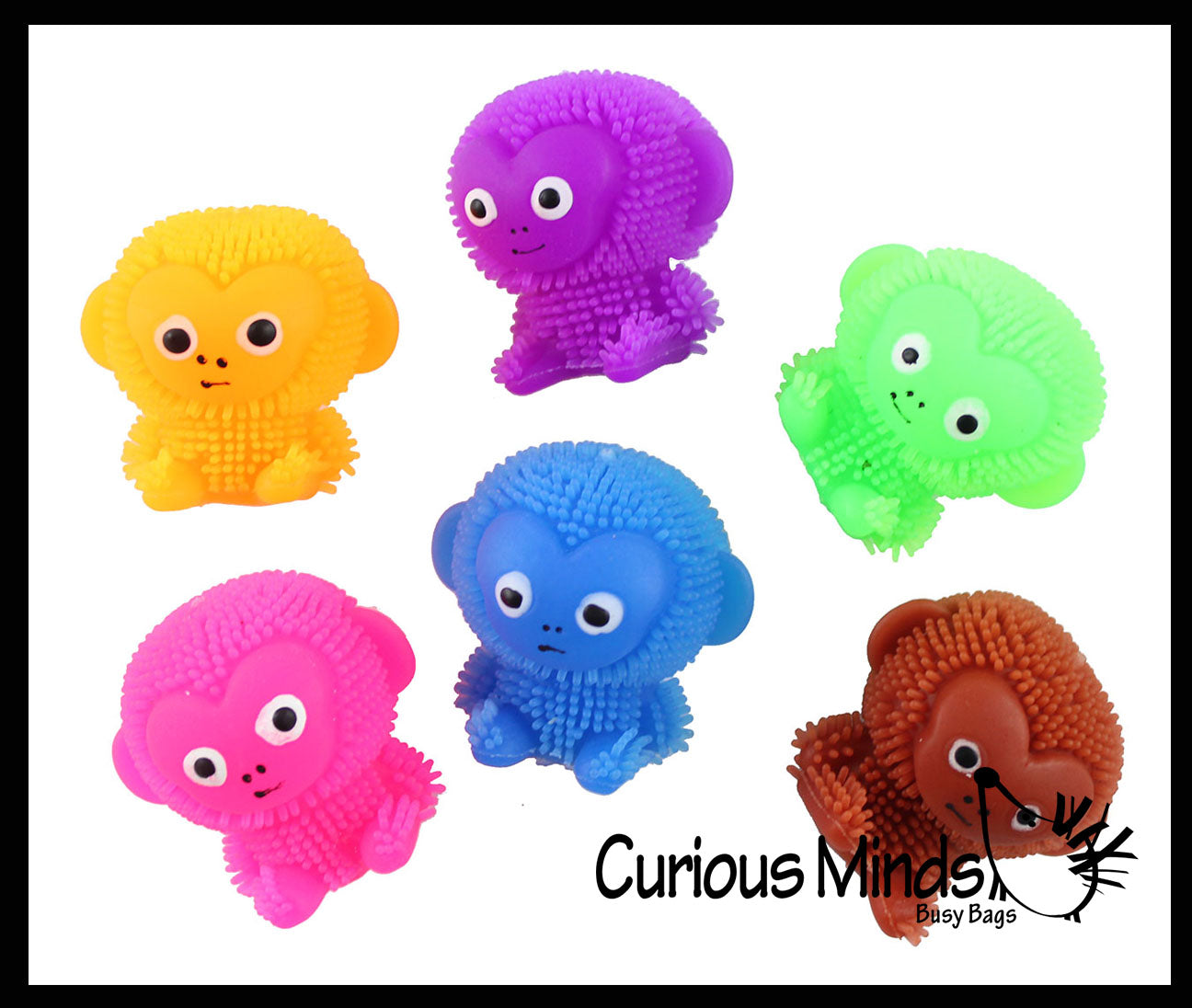Mini Puffer Monkey - Small Novelty Toy - Party Favors - Cute Tiny Fidget Toys - Monkey Lover
