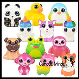 Small Animal Slow Rise Squishies Slow Rise Foam - Scented Sensory, Stress, Fidget Toy - Unicorn, Frog, Cat, Dog, Alpaca, Panda, Duck, Sloth