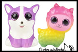 Small Animal Slow Rise Squishies Slow Rise Foam - Scented Sensory, Stress, Fidget Toy - Unicorn, Frog, Cat, Dog, Alpaca, Panda, Duck, Sloth