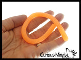 Mini Stretchy String Fidget Toy- Worm Noodle Strings Fidget Toy - 8" Long, Thick, Build Resistance for Strengthening Exercise, Pull, Stretchy, Fiddle