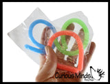 Mini Stretchy String Fidget Toy- Worm Noodle Strings Fidget Toy - 8" Long, Thick, Build Resistance for Strengthening Exercise, Pull, Stretchy, Fiddle