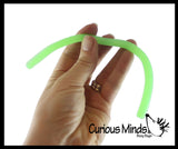 Mini Stretchy String Fidget Toy- Worm Noodle Strings Fidget Toy - 8" Long, Thick, Build Resistance for Strengthening Exercise, Pull, Stretchy, Fiddle