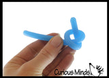 Mini Stretchy String Fidget Toy- Worm Noodle Strings Fidget Toy - 8" Long, Thick, Build Resistance for Strengthening Exercise, Pull, Stretchy, Fiddle