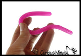 Mini Stretchy String Fidget Toy- Worm Noodle Strings Fidget Toy - 8" Long, Thick, Build Resistance for Strengthening Exercise, Pull, Stretchy, Fiddle