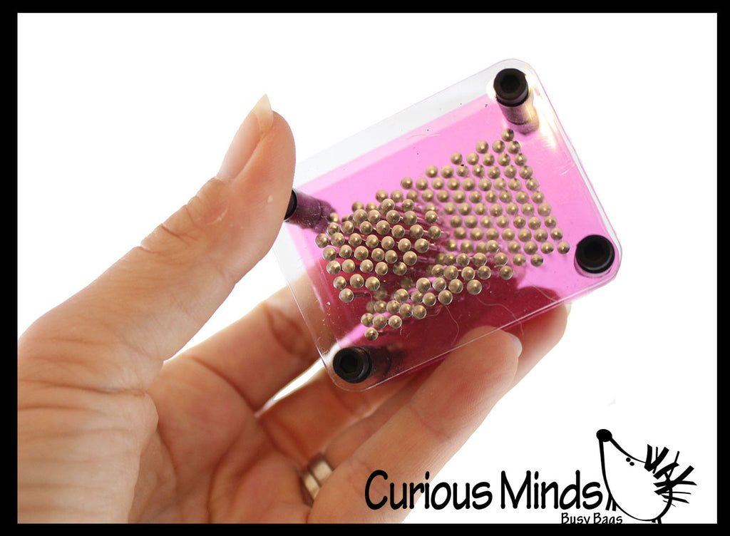 BULK - WHOLESALE -  SALE - Tiny Metal Rectangle Shape Pin Art Classic Fun Toy - 3D Clone Sculpture Impression Toy - Classic 80's Desk Fidget Toy