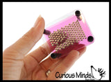 BULK - WHOLESALE -  SALE - Tiny Metal Rectangle Shape Pin Art Classic Fun Toy - 3D Clone Sculpture Impression Toy - Classic 80's Desk Fidget Toy