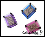 BULK - WHOLESALE -  SALE - Tiny Metal Rectangle Shape Pin Art Classic Fun Toy - 3D Clone Sculpture Impression Toy - Classic 80's Desk Fidget Toy