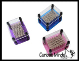 BULK - WHOLESALE -  SALE - Tiny Metal Rectangle Shape Pin Art Classic Fun Toy - 3D Clone Sculpture Impression Toy - Classic 80's Desk Fidget Toy