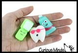 Small Mochi Dental Gummi Figures - Kawaii -  Sensory, Stress, Fidget Party Favor Toy - Dentist Treasure Prize