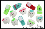 Small Mochi Dental Gummi Figures - Kawaii -  Sensory, Stress, Fidget Party Favor Toy - Dentist Treasure Prize