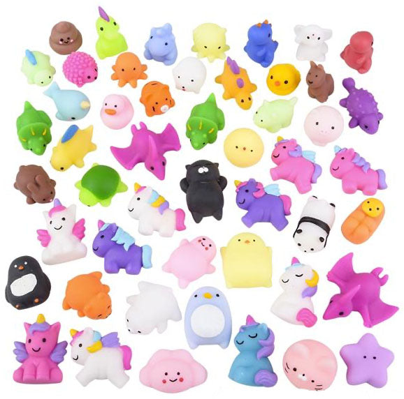 Bagged Cute Animal Mochi Squishy Animals - Kawaii -  Cute Individually Wrapped Toys - Sensory, Stress, Fidget Party Favor Toy