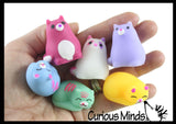 Cat Mochi Squishy Animals - Kawaii -  Cute Individually Boxed Wrapped Toys - Sensory, Stress, Fidget Party Favor Toy