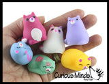 Cat Mochi Squishy Animals - Kawaii -  Cute Individually Boxed Wrapped Toys - Sensory, Stress, Fidget Party Favor Toy