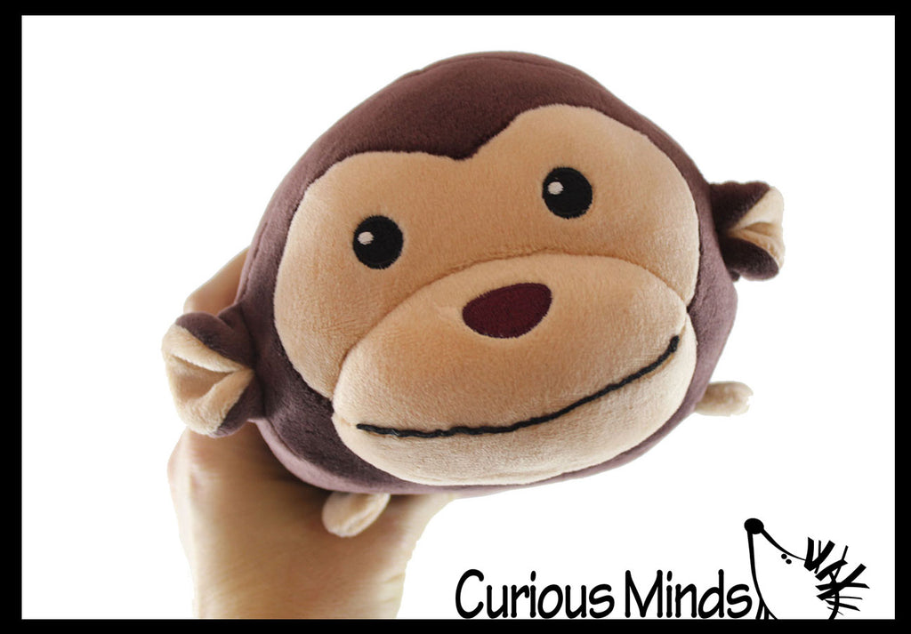 LAST CHANCE - LIMITED STOCK  - SALE - Chubby Plush Monkey Stuffed Animal Toy - Soft Squishy Roll Animal Plushie Stuffie Monkey