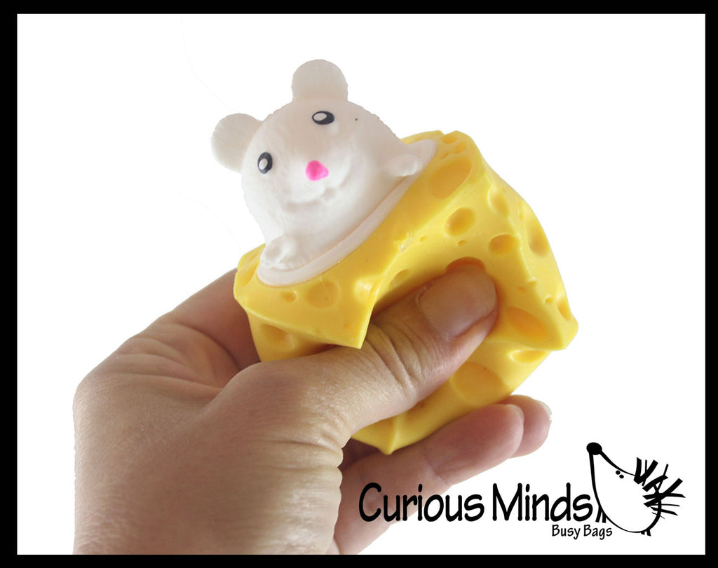 Mouse in Cheese - Adorable Pop Up - Cute Squeeze Toy - Fun Fidget - Unique OT Hand Strength, Fine Motor