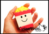 LAST CHANCE - LIMITED STOCK  - Cute Movie Theater Food Snacks Squishy Slow Rise Foam Characters -  Drink, Popcorn, Hot Dog and Ice Cream Sandwich Scented Sensory, Stress, Fidget Toy