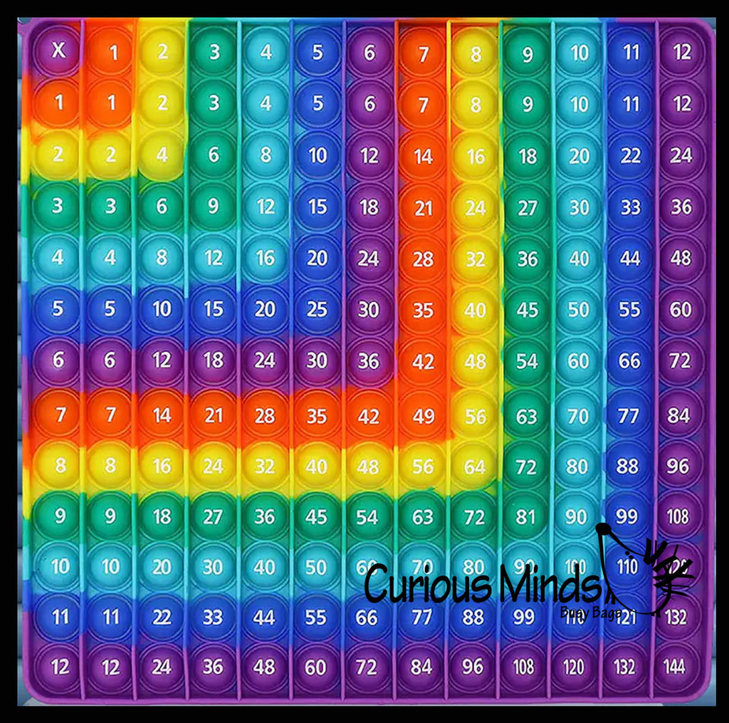 Multiplication AND Addition Number Bubble Pop Flip Fidget Toy - Practice Math Facts Game - Silicone Push Poke Bubble Wrap Fidget Toy - Press Bubbles to Pop the Bubbles Down Then Flip it over and Do it Again - Bubble Popper Sensory Stress Toy