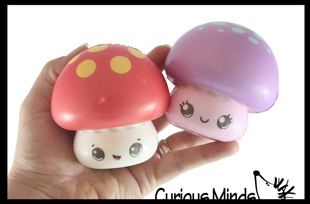 3" Cute Mushroom Slow Rise Squishy Toys - Memory Foam Party Favors, Prizes, OT