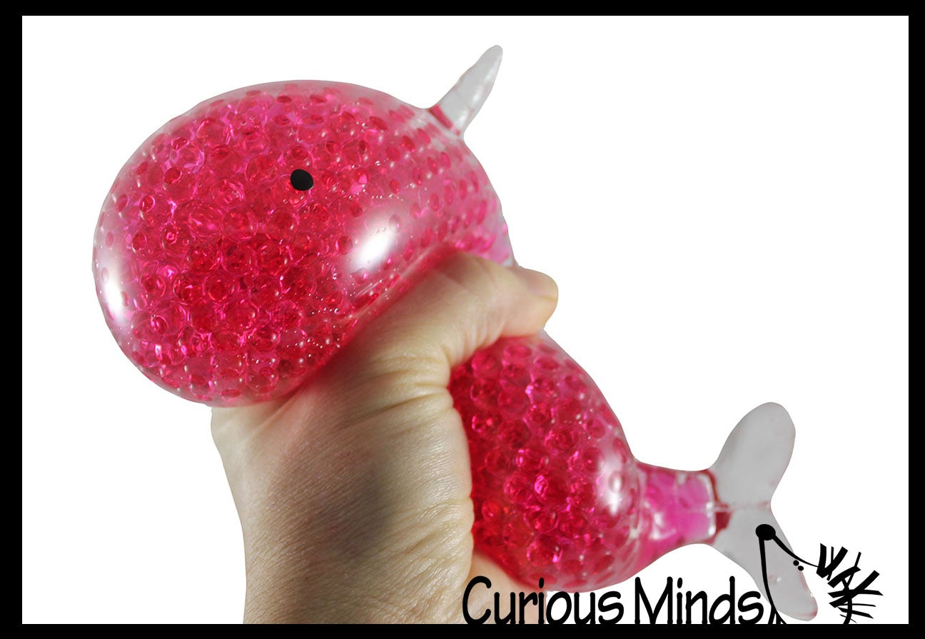 Jumbo Light Up Narwhal Water Bead Filled Squeeze Stress Ball 