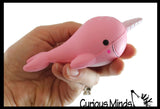 Narwhal Squishy Slow Rise Foam Animal - Cute Scented Sensory, Stress, Fidget Toy