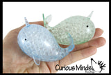 Narwhal Water Bead Filled Squeeze Stress Ball  -  Sensory, Stress, Fidget Toy Gel Orbs