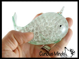 Narwhal Water Bead Filled Squeeze Stress Ball  -  Sensory, Stress, Fidget Toy Gel Orbs
