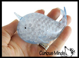 Narwhal Water Bead Filled Squeeze Stress Ball  -  Sensory, Stress, Fidget Toy Gel Orbs