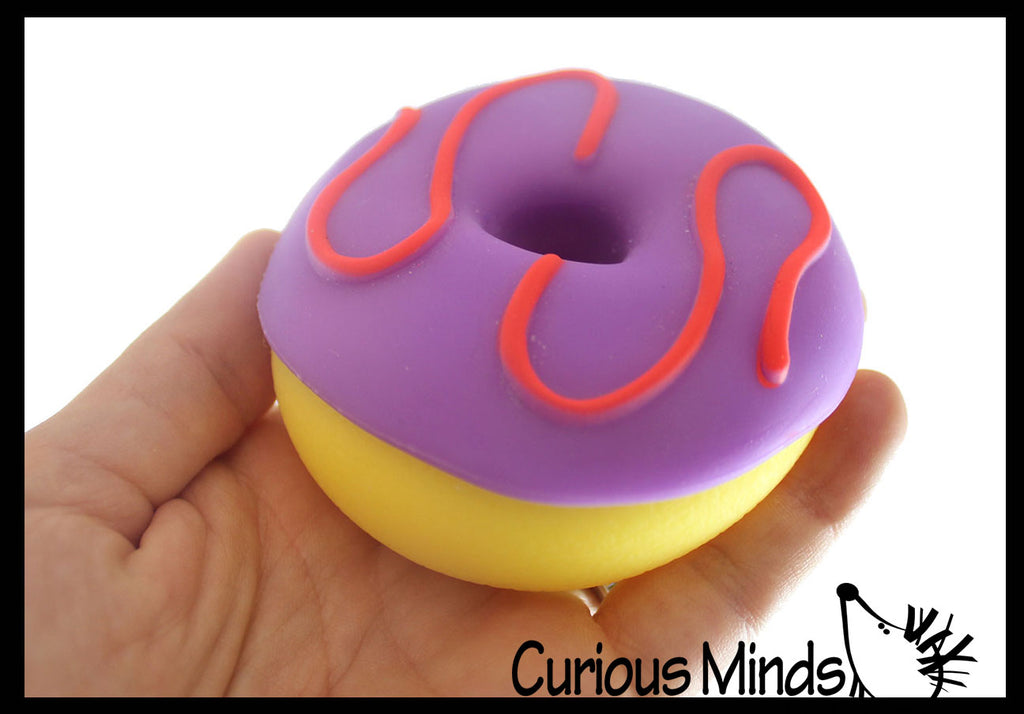 Nee-Doh Donut Doughnut Soft Doh Filled Stretch Ball with Removable Frosting - Ultra Squishy and Moldable Relaxing Sensory Fidget Stress Toy