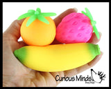 Nee Doh Fruit Basket Soft Fluff- Filled Squeeze Stress Balls  -  Sensory, Stress, Fidget Toy