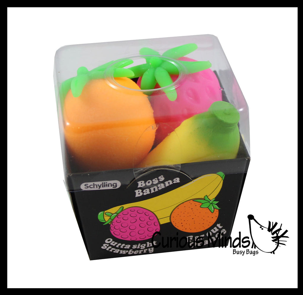 NeeDoh Fruit Basket Soft Fluff- Filled Squeeze Stress Balls  -  Sensory, Stress, Fidget Toy Nee doh