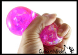 Nee-Doh Sparkle Crystal Streamer Filled Stretch Ball - Ultra Squishy Relaxing Sensory Fidget Stress Toy