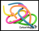 Stretch String Fidget Toy- Worm Noodle Strings Fidget Toy - 14" Long, Thick, Build Resistance for Strengthening Exercise, Pull, Stretchy, Fiddle