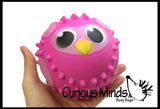 LAST CHANCE - LIMITED STOCK -  CLEARANCE - SALE - OWL 5" Knobby Bumpy Ball Sensory Toy