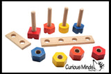 Busy Bags - Large Nuts and Bolts - Fine Motor Montessori Activity for Toddlers 18M and up