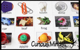 LAST CHANCE - LIMITED STOCK - Montessori Object Match with Cards- Miniature Objects with Matching Cards - 2 Part Cards.  Montessori learning toy, language materials