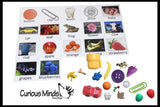 LAST CHANCE - LIMITED STOCK - Montessori Object Match with Cards- Miniature Objects with Matching Cards - 2 Part Cards.  Montessori learning toy, language materials