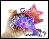 LAST CHANCE - LIMITED STOCK - SALE  - Tie Dye Cute Ocean Animal on Clips Theme Bubble Pop Game - Silicone Push Poke Bubble Wrap Fidget Toy - Press Bubbles to Pop the Bubbles Down Then Flip it over and Do it Again - Bubble Popper Sensory Stress Toy