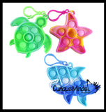 LAST CHANCE - LIMITED STOCK - SALE  - Tie Dye Cute Ocean Animal on Clips Theme Bubble Pop Game - Silicone Push Poke Bubble Wrap Fidget Toy - Press Bubbles to Pop the Bubbles Down Then Flip it over and Do it Again - Bubble Popper Sensory Stress Toy