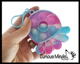 LAST CHANCE - LIMITED STOCK - SALE  - Tie Dye Cute Ocean Animal on Clips Theme Bubble Pop Game - Silicone Push Poke Bubble Wrap Fidget Toy - Press Bubbles to Pop the Bubbles Down Then Flip it over and Do it Again - Bubble Popper Sensory Stress Toy