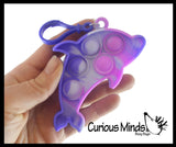 LAST CHANCE - LIMITED STOCK - SALE  - Tie Dye Cute Ocean Animal on Clips Theme Bubble Pop Game - Silicone Push Poke Bubble Wrap Fidget Toy - Press Bubbles to Pop the Bubbles Down Then Flip it over and Do it Again - Bubble Popper Sensory Stress Toy