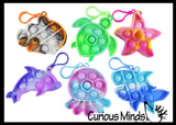 LAST CHANCE - LIMITED STOCK - SALE  - Tie Dye Cute Ocean Animal on Clips Theme Bubble Pop Game - Silicone Push Poke Bubble Wrap Fidget Toy - Press Bubbles to Pop the Bubbles Down Then Flip it over and Do it Again - Bubble Popper Sensory Stress Toy