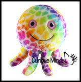 Octopus Lightweight Plush Inflatable Ball  - 8" Sports Ball - Indoor Safe Athletic Play Gross Motor Toy