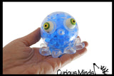 Octopus with Big Eyes Water Bead Gel Filled Squeeze Stress Balls - Sensory, Stress, Fidget Toy