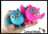 LAST CHANCE - LIMITED STOCK - SALE  - Cute Owl Doh Stress Stretch Ball - Moldable Pinch Poke Sensory Fidget Toy Doughy